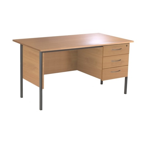 Single Pedestal Three Drawer Desk - 1200mm - Beech