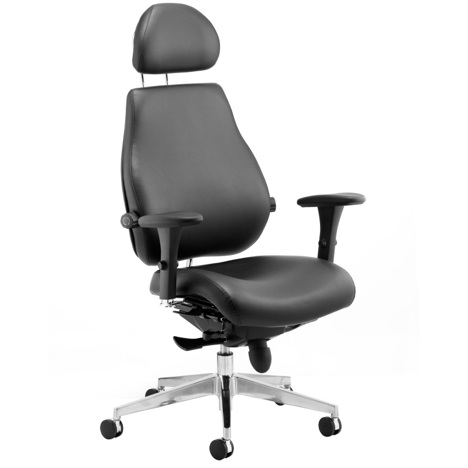 Chiro Plus Ultimate With Headrest - Black Leather