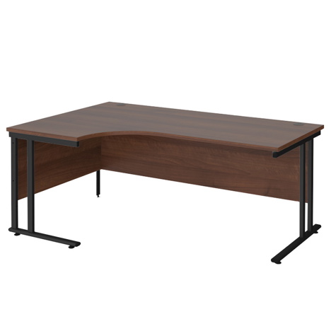 Radial Cantilever Workstation - 1800 - Black - Left - Walnut