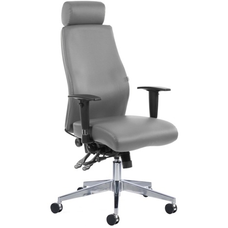 Onyx Ergonomic Operators Chair - Grey Bonded Leather