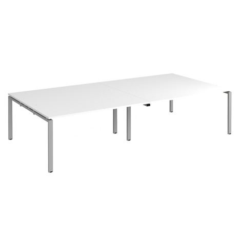 Adapt Rectangular Boardroom Table 3200 x 1600 - Silver - White