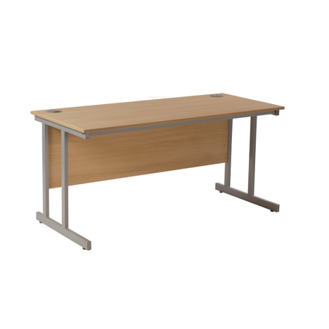 VDU Cantilever Workstation - 1600mm - 600mm Deep - Sepia Oak