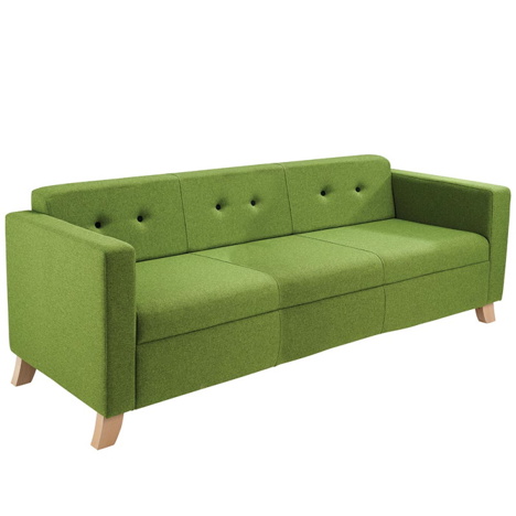 Tornado Reception Seating - Sofa 3 Seat - Wooden Feet