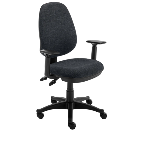 Versi Twin Lever Operator Chair - Adjustable Arms - Charcoal
