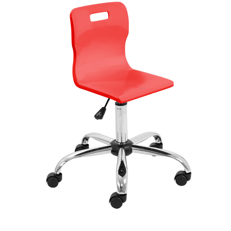 Titan Swivel Senior Chair - Chrome Base - Red