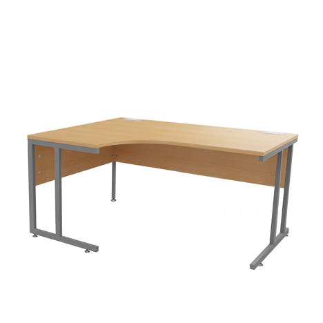 Platinum Range - Radial Workstation - Cantilever - 1500mm - Left Hand - Beech