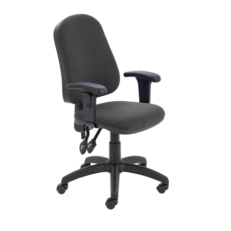 Calypso II High Back Operators Chair - Adjustable Arms - Black