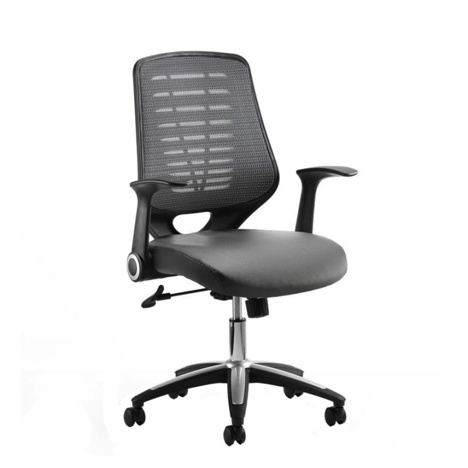 Relay Task Operator Chair Airmesh Silver Back - Silver Seat With Arms