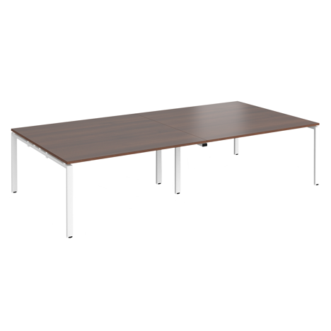 Adapt Rectangular Boardroom Table 3200 x 1600 - White - Walnut