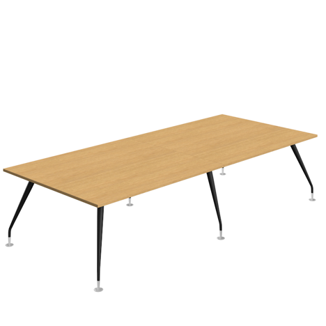 Massa Boardroom Table - 3200 - Black Legs - Sorano Oak