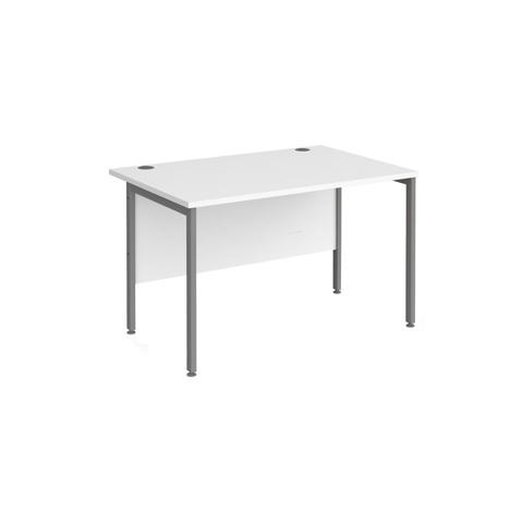 Straight Desk - H-Frame - 1200 - Silver - White