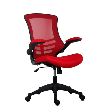 Marlos Mesh Back Operators Chair with Folding Arms - Red