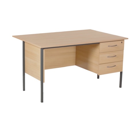 Teacher Desk - 1400 - 3 Drawer - Oak