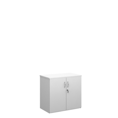 Double Door Cupboard - 740mm High - Single Shelf - White