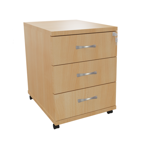 Platinum Range - Mobile Pedestals - 3 Drawer - Beech