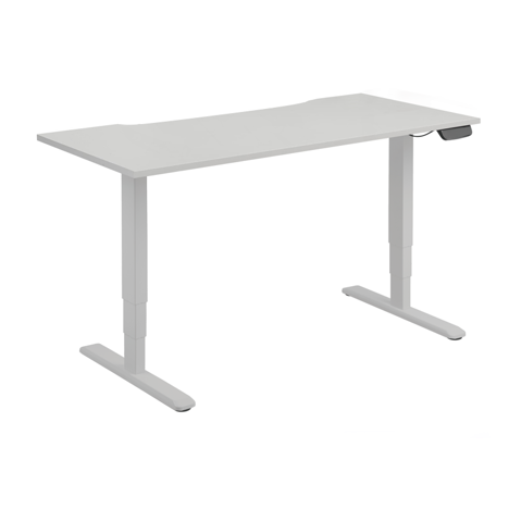 Electric Sit-Stand Desk with Dual Motors - 1800 - Silver Frame - White