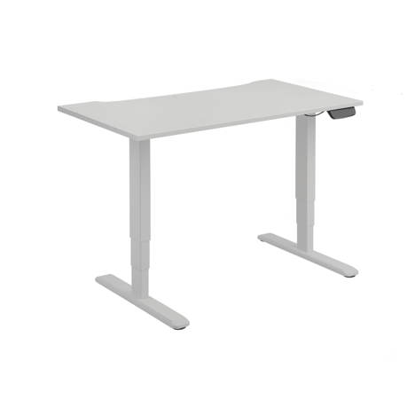 Electric Sit-Stand Desk with Dual Motors - 1400 - Silver Frame - White