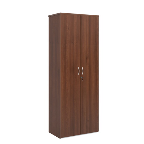 Double Door Cupboard - 2140mm High - Five Shelves - Walnut