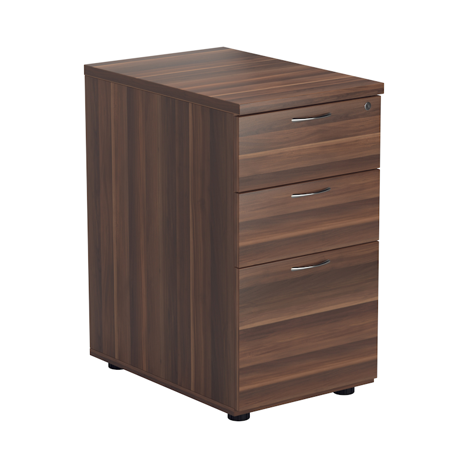 3 Drawer Desk High Pedestal - 800mm - Dark Walnut