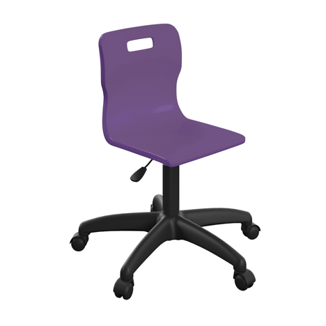 Titan Swivel Junior Chair - Plastic Base - Purple