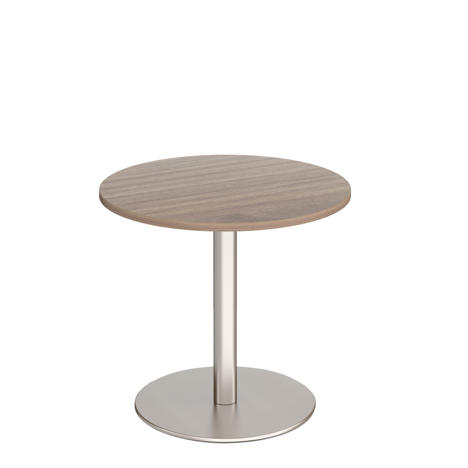 Monza Circular Dining Table - Brushed Steel - Barcelona Walnut