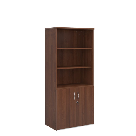 Combination Unit with Open Top - 1790mm High - Four Shelves - Walnut