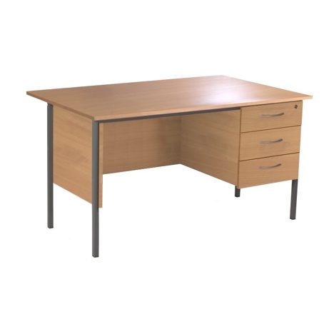 Teacher Desk - 1200 - 3 Drawer - Beech