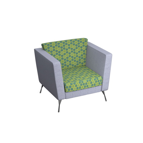 Lyric Reception Seating - Single Seat Armchair - Metal Legs
