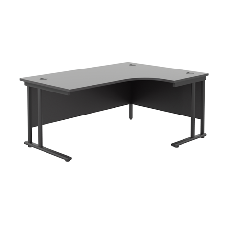 Twin Upright Radial Desk - Right Hand - 1800 - Black Frame - Black
