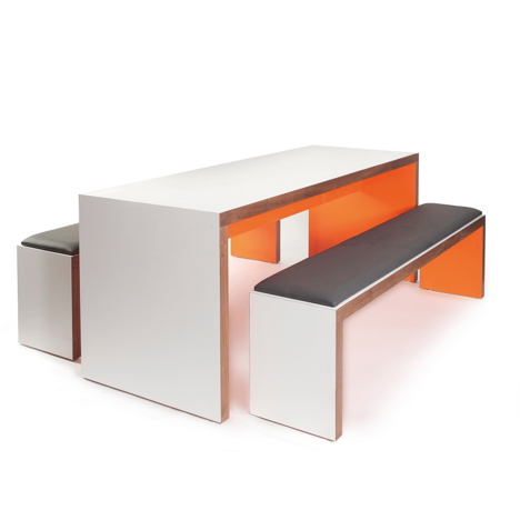 Slab Benching Solution Dining Table
