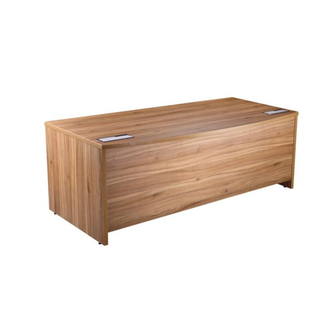 Alto - Bow Fronted Executive Desk with Panel End Legs - 1800mm - American Black Walnut