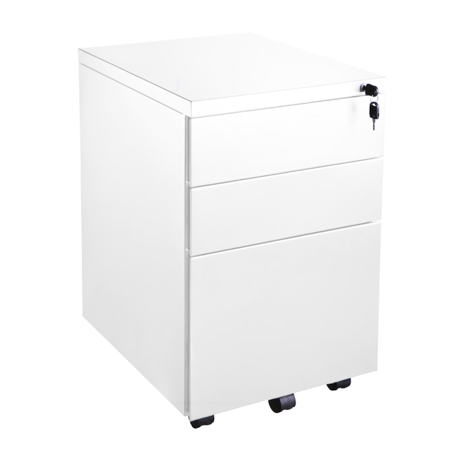Metal Mobile Pedestal - White