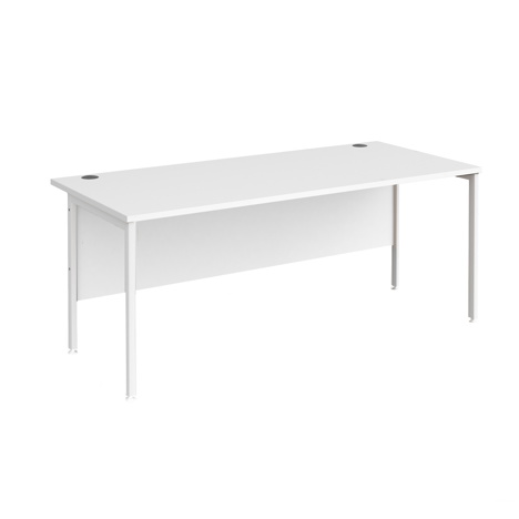 Straight Desk - H-Frame - 1800 - White - White