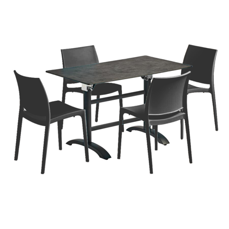 Maya Side Chairs Dining Set - Black