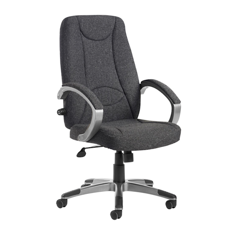 Lucca High Back Fabric Managers Chair - Charcoal