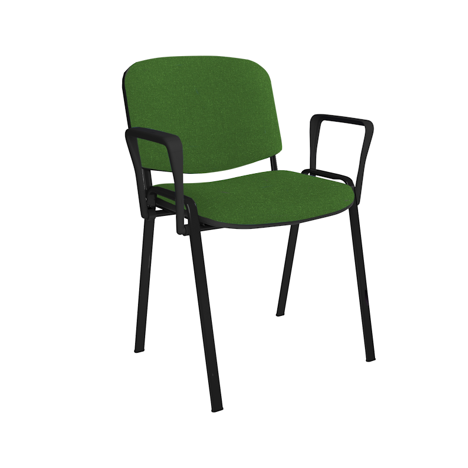 Stacking Side Chair - Black Frame - Fixed Arms - MTO