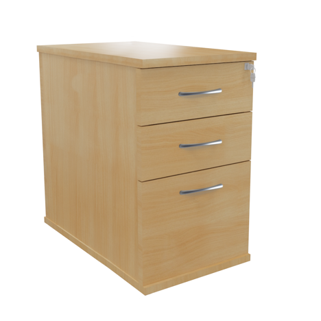 Platinum Range - Desk High Pedestals 3 Drawer - 800mm - Oak