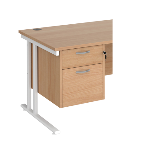 Fixed Pedestal 2 Drawer - Beech