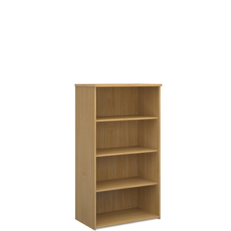 Bookcases (Solid Back Panels) with Three Shelves - 1440mm High - Oak