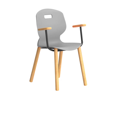 Titan Arc Wooden Four Leg Frame with Arms - Size 5 - Grey