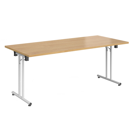 Rectangular Folding Leg Table - 1800 - White - Oak