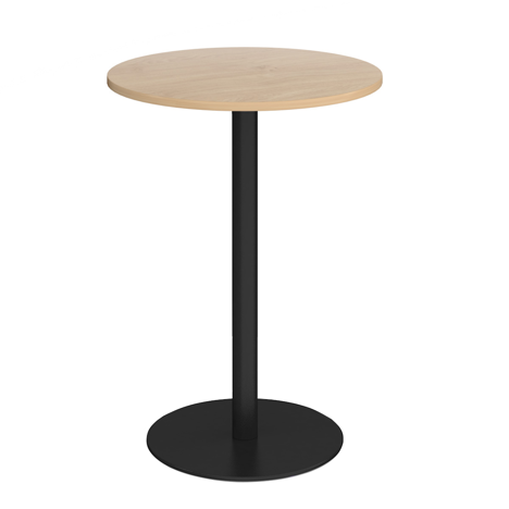 Monza Circular Poseur Table - Black - Kendal Oak