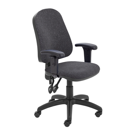 Calypso II High Back Operators Chair - Adjustable Arms - Charcoal