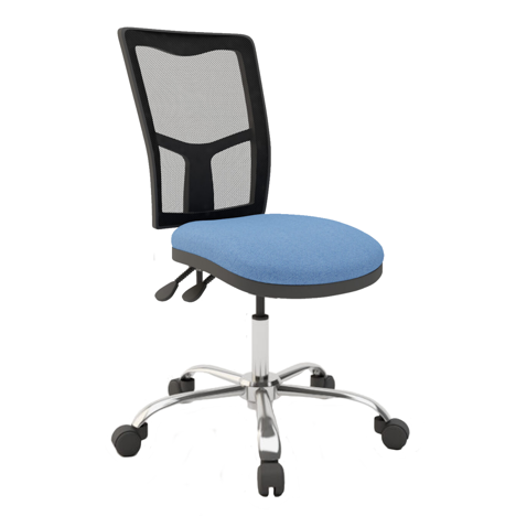 ZIMP Mesh Back Operator Chair - No Arms - Chrome Base