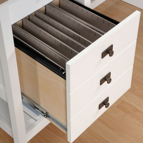 Shaker Style Home Office L-shaped Desk in a Soft White