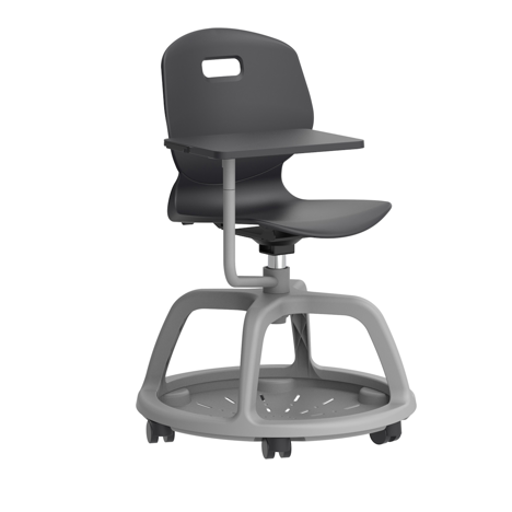 Arc Community Swivel Chair with Arm Tablet - Anthracite