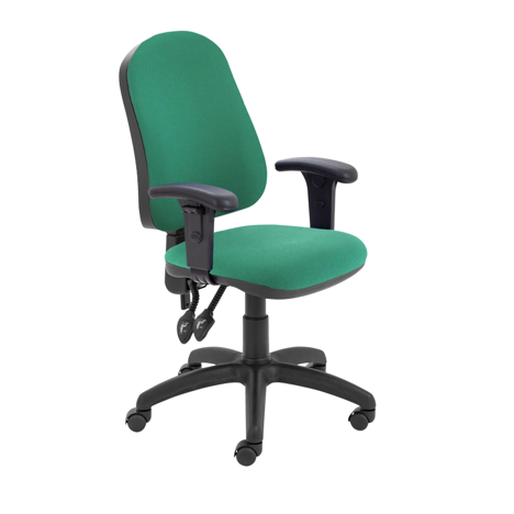 Calypso II High Back Operators Chair - Adjustable Arms - Green