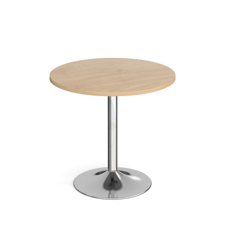 Genoa Circular Dining Table - Chrome - Kendal Oak