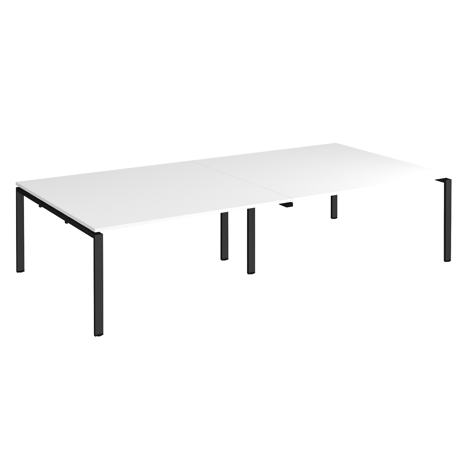 Adapt Rectangular Boardroom Table 3200 x 1600 - Black - White