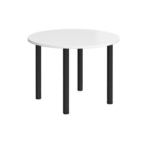 Circular Radial Leg Meeting Table - 1000 - Black - White